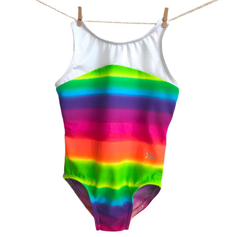 WHITE RAINBOW LEOTARD or BIKETARD