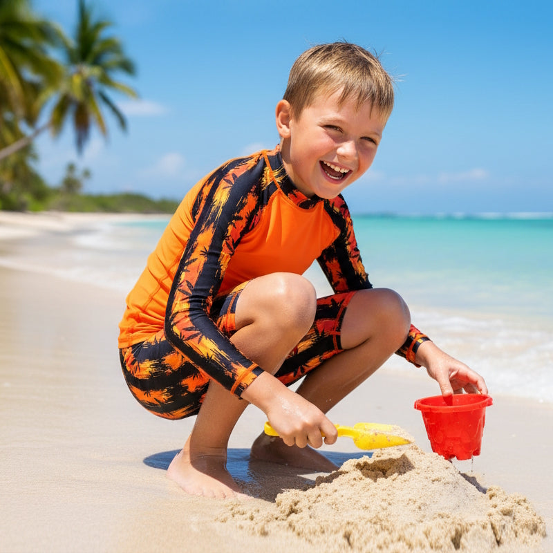 REEF LONG SLEEVE RASHIE & SHORTS SET with a choice of Fluro colours