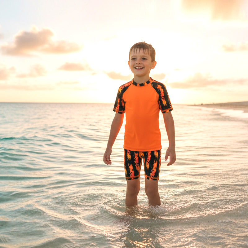 REEF SHORT SLEEVE RASHIE SET with a choice of Fluro colours & bottoms