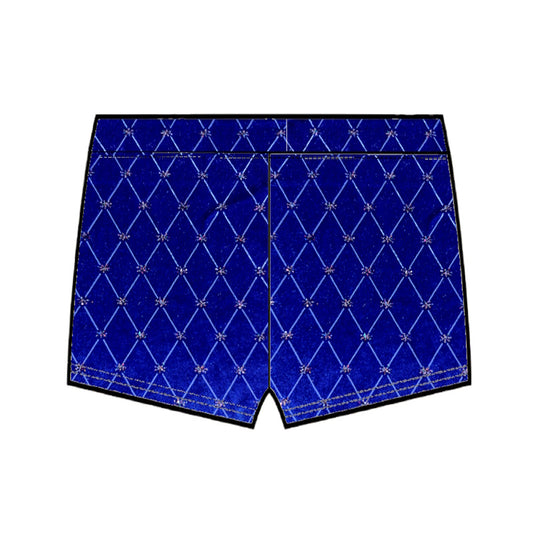 ROYAL or BLACK DIAMOND VELVET SHORTS