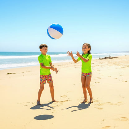 Fluro coloured rashie and shorts swim set