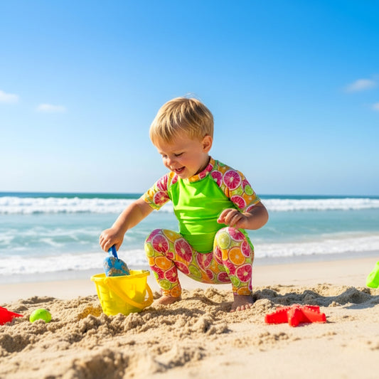 Kids shorts sleeve rashie swim top and leggings