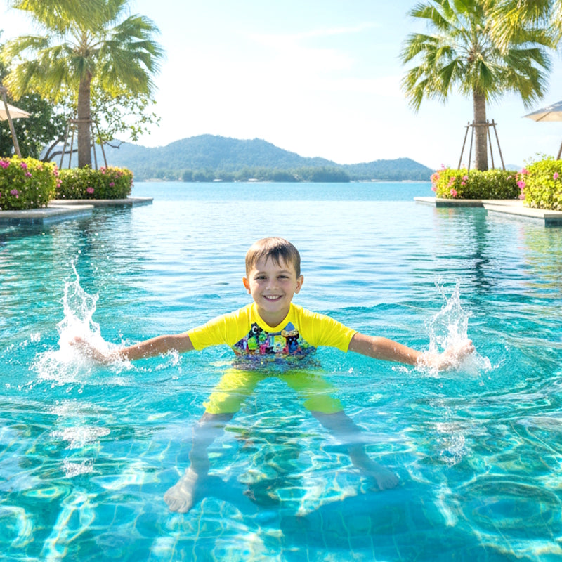 BAHAMAS SHORT SLEEVE RASHIE SET with a choice of Fluro colours & bottoms