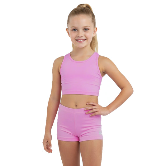 PINK SUGAR CROP & SHORTS SET