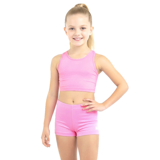 PINK SUGAR CROP & SHORTS SET