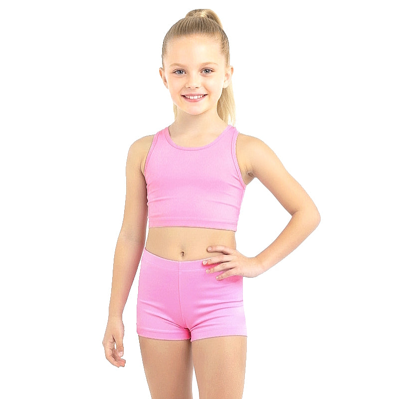 PINK SUGAR CROP & SHORTS SET