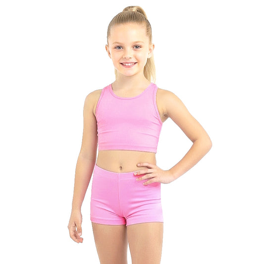 PINK SUGAR CROP & SHORTS SET