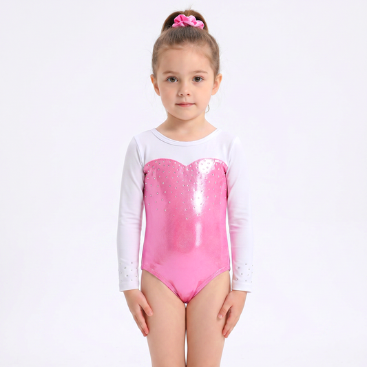 BUBBLEGUM SWEETHEART LONG SLEEVE LEOTARD - SIZE 4