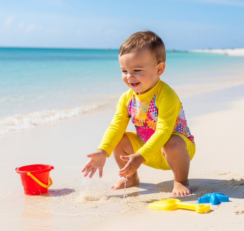 BONDI LONG SLEEVE RASHIE SET with a choice of bottoms