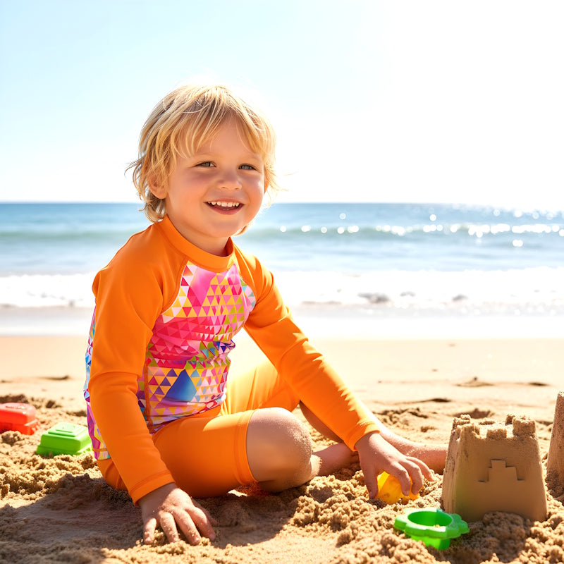BONDI LONG SLEEVE RASHIE SET with a choice of Fluro colours & bottoms