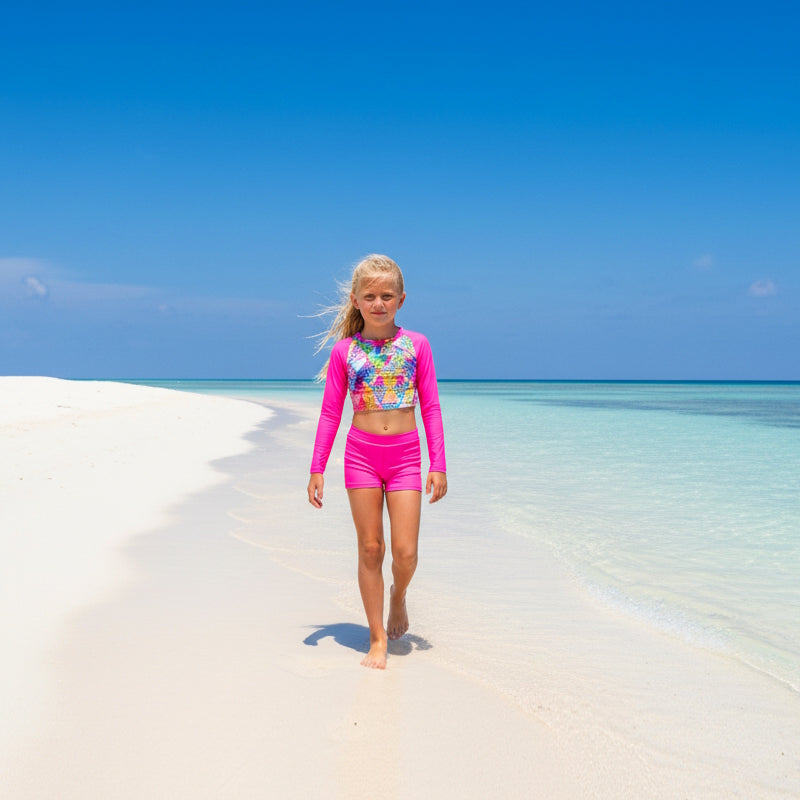 Crop top and shorts swimsuit 