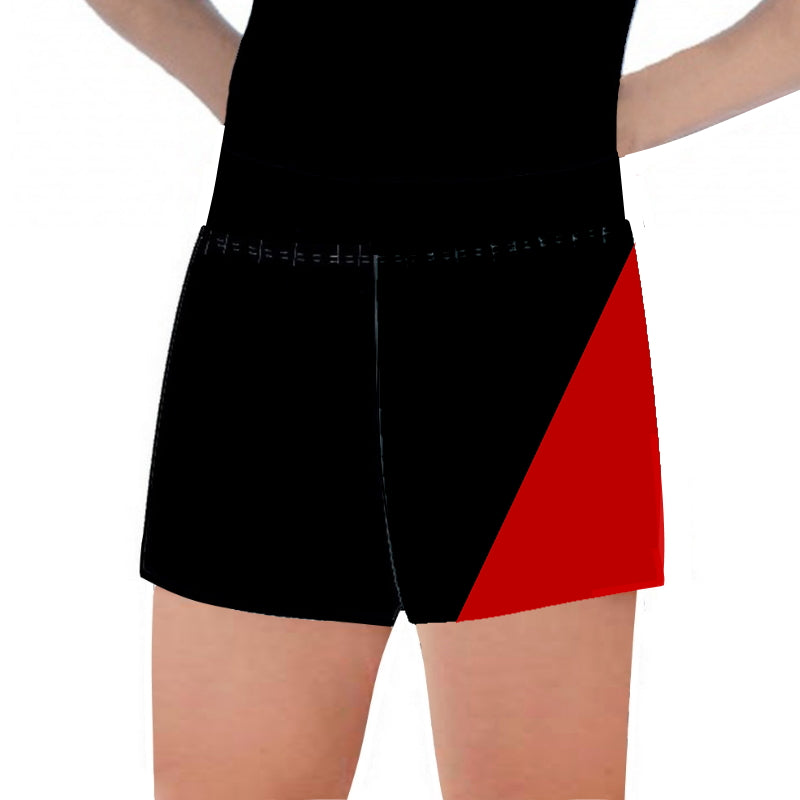 BOYS BLACK & RED PANEL SHORTS