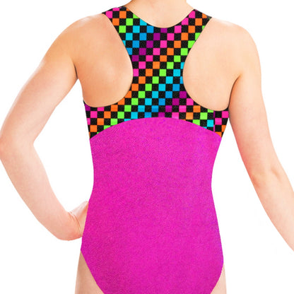 CHECKERS LEOTARD - PINK