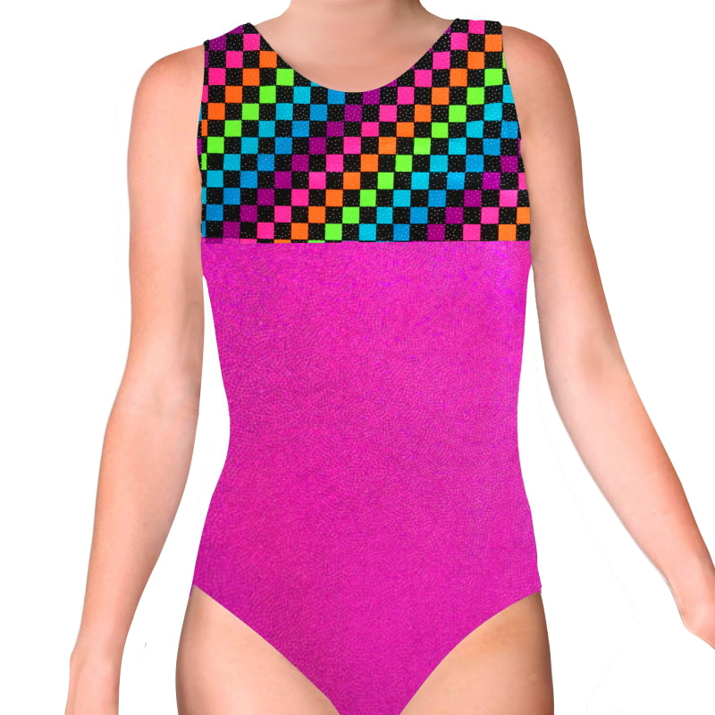 CHECKERS LEOTARD - PINK