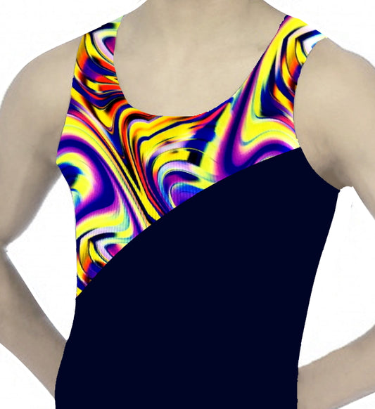 Navy Swirls Boys Dance Gymnastics Leotard Inspire xo Australia