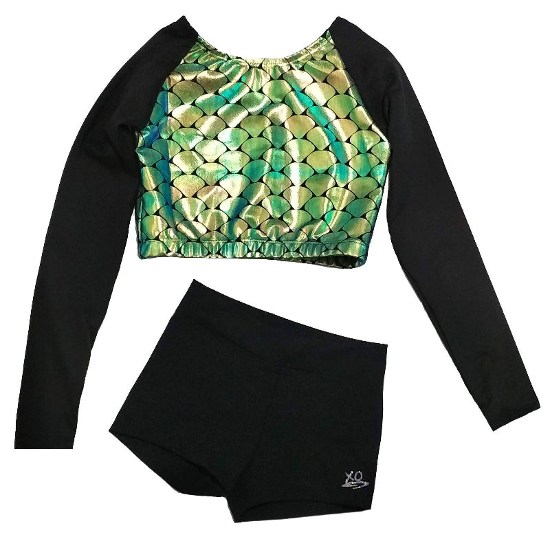 TAHITI LONG SLEEVE CROP TOP & SHORTS