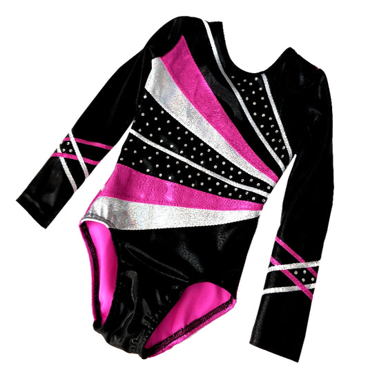 MOMENTUM CRYSTALS LONG SLEEVE LEOTARD