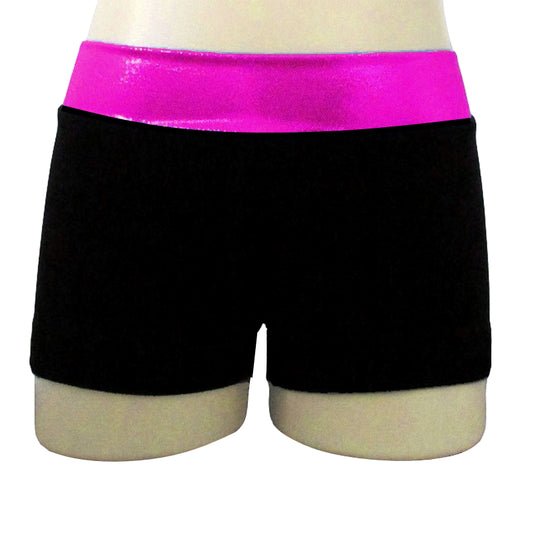 PINK WAISTBAND VELVET OR LYCRA SHORTS