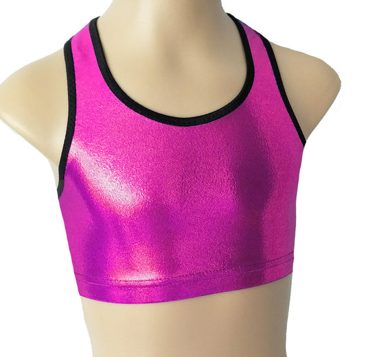 Pink Black Racerback Crop Top Velvet Lycra Shorts Set Gymnastics Dance Gym Inspire xo