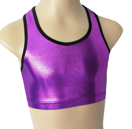 Black Purple Pink Crop Top Gymnastics Dance Gym Inspire xo